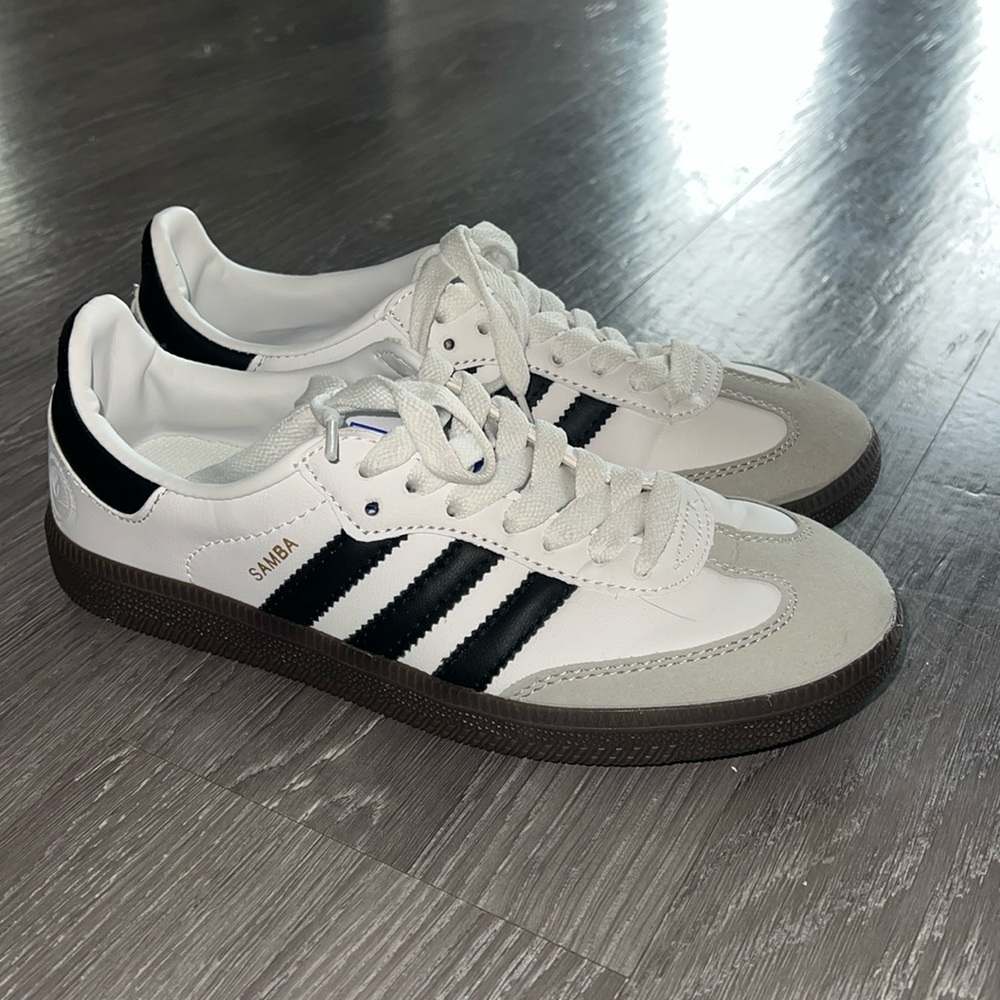 adidas Originals Samba Sneakers White Black Gray Suede